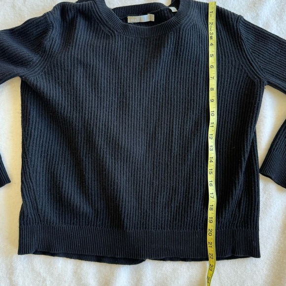 VINCE Tie Back Cashmere Cotton Blend Black Sweater Size XS - Picture 5 of 9